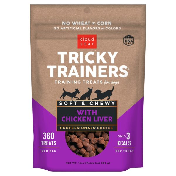 Tricky trainers with chicken liver. No wheat or corn.